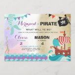 Pirate or Mermaid birthday invitation Siblings<br><div class="desc">♥ A perfect way to invite your guests to a joint birthday party! Pirate or Mermaid theme.</div>