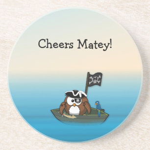 pirate owl - home decor coaster
