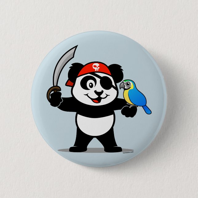Pirate Panda 6 Cm Round Badge (Front)