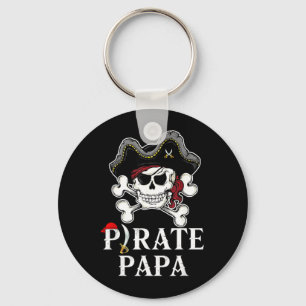 Pirate Papa Costume Jolly Roger Crossbones Funny Key Ring