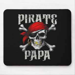 Pirate Papa Jolly Roger Flag And Skull Crossbones  Mouse Pad