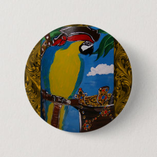 Pirate Parrot 6 Cm Round Badge