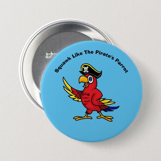 Pirate Parrot Button (Front & Back)