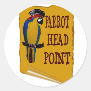 Pirate Parrot Head Classic Round Sticker