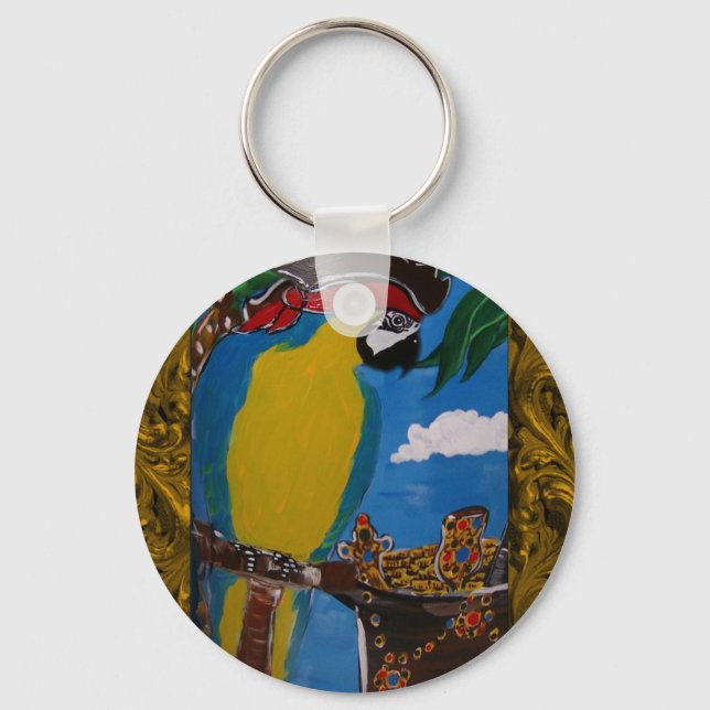 Pirate Parrot Key Ring (Front)