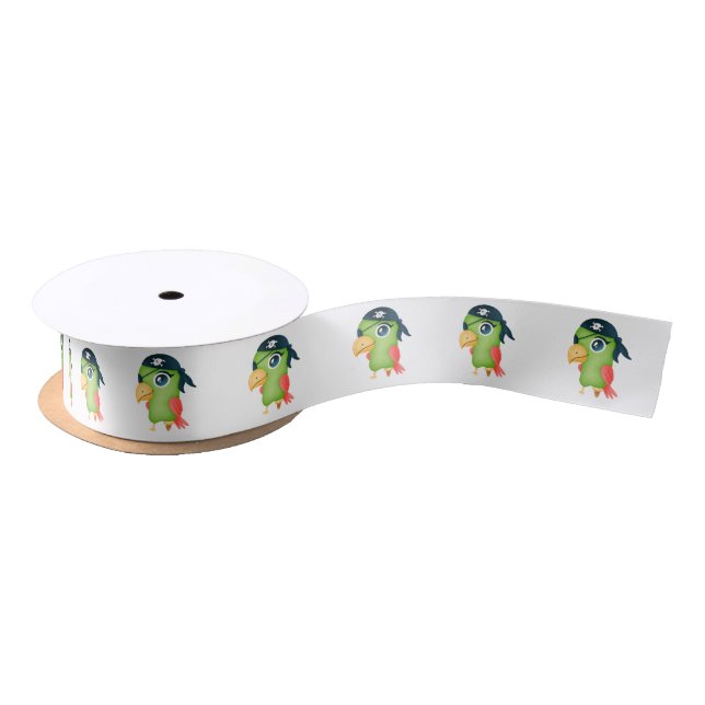 Pirate Parrot Satin Ribbon (Spool)