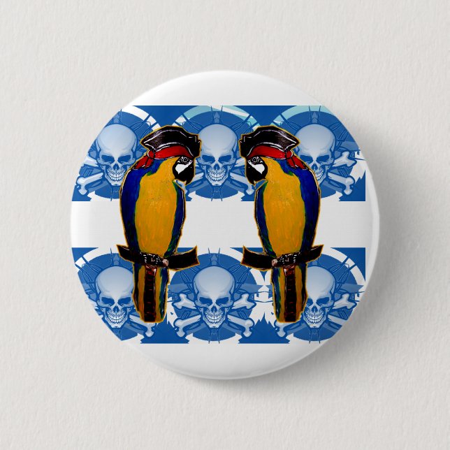 Pirate Parrots 6 Cm Round Badge (Front)