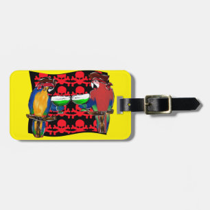 PIRATE PARROTS LUGGAGE TAG