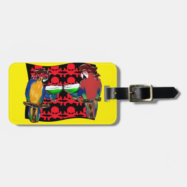 PIRATE PARROTS LUGGAGE TAG (Front Horizontal)