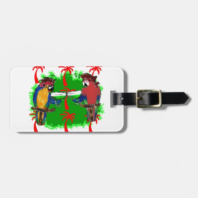PIRATE PARROTS LUGGAGE TAG (Front Horizontal)