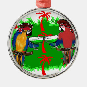 PIRATE PARROTS METAL TREE DECORATION