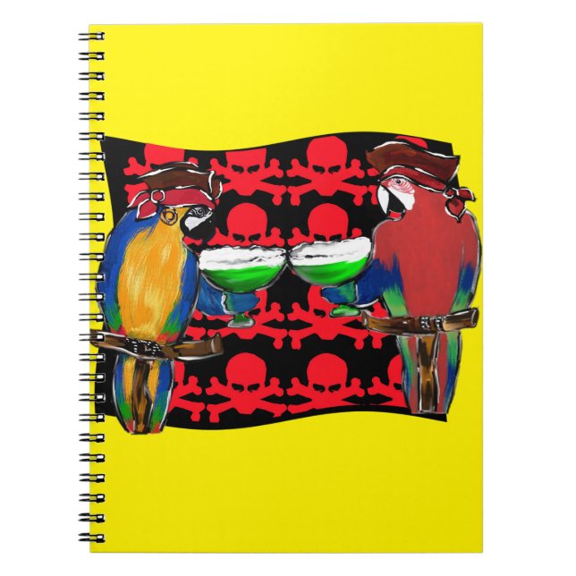 Pirate Parrots Spiral Notebook (Front)