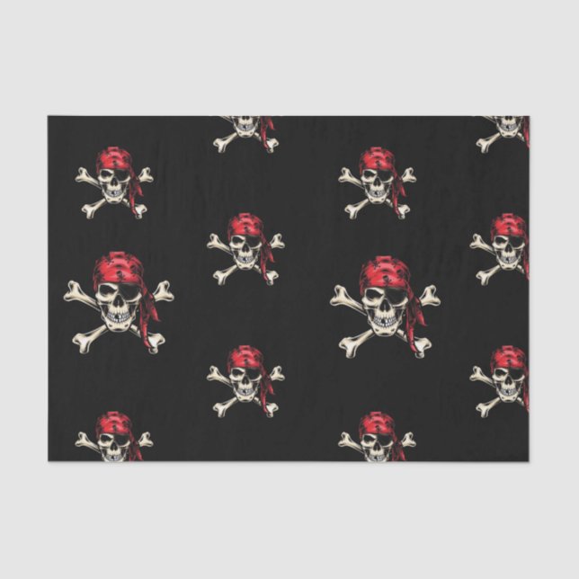Pirate Party Adult Salty Skulls  Tissue Paper (Front)