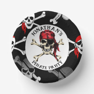 PIRATE Party AND CROSS BONES  Paper Plate