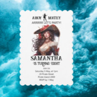 Pirate Party Birthday Girl Invitation