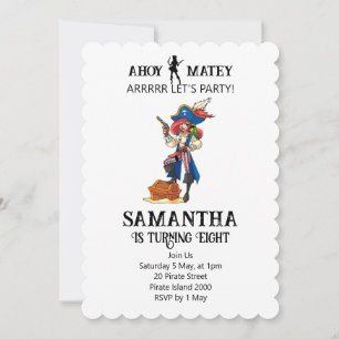 Pirate Party Birthday Girl Treasure Invitation