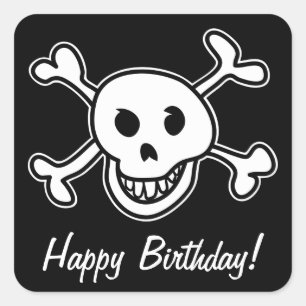 Pirate party birthday stickers