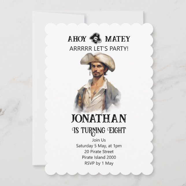 Pirate Party Boy Birthday Invitation (Front)