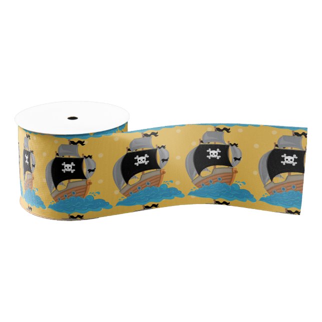 Pirate Party * choose background colour Grosgrain Ribbon (Spool)