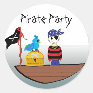 Pirate Party Classic Round Sticker