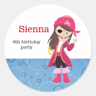 Pirate party classic round sticker
