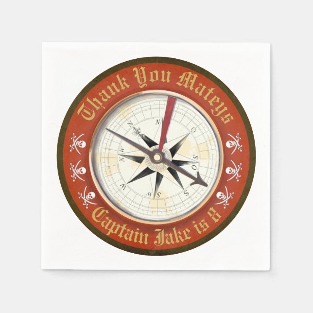Pirate Party Compass Napkin (Front)