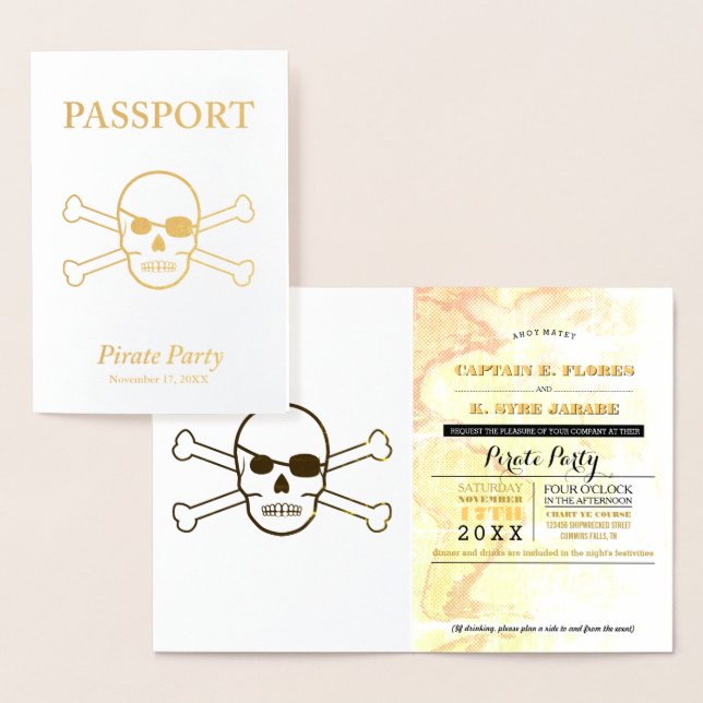 Pirate Party Gold Foil Passport Foil Card (Display)