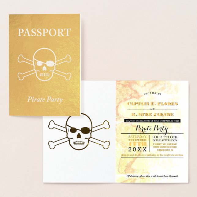 Pirate Party Gold Foil Passport Foil Card (Display)