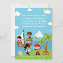 Pirate Party - Personalised Birthday Invitations