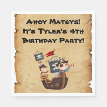 Pirate Party Personalised Napkins