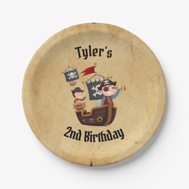 Pirate Party Personalised Plates (Front)