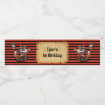 Pirate Party Water Bottle Label