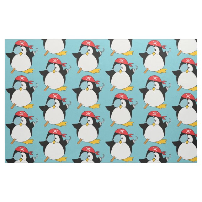 Pirate Penguin Graphic Pattern Fabric (Fat Quarter)