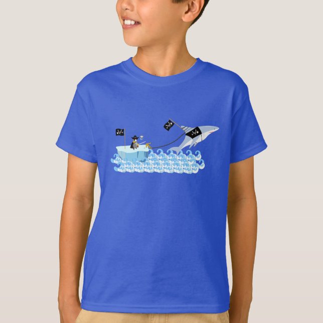 Pirate penguin with shark T-Shirt (Front)