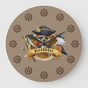 Pirate Personalise Large Clock