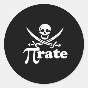 Pirate Pi Rate Shirt For Pi Day Math Pirates Classic Round Sticker