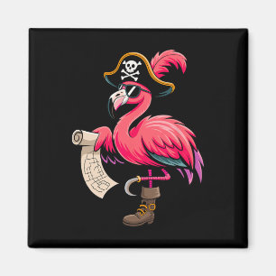 Pirate Pink Flamingo Funny Halloween Party Costume Magnet