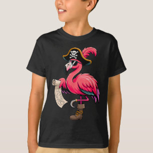 Pirate Pink Flamingo Funny Halloween Party Costume T-Shirt
