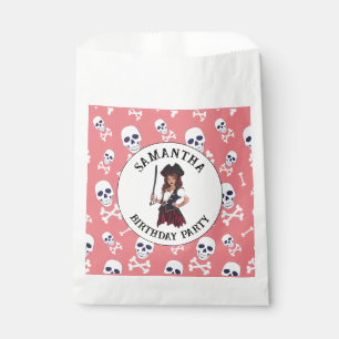 Pirate Pink Girl Skulls Favour Bags