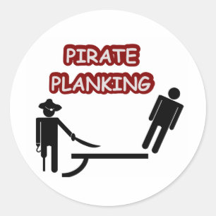 Pirate Planking Classic Round Sticker