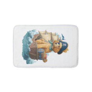 Pirate Poodle � Funny Sea Dog Bath Mat