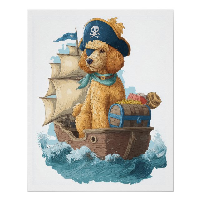 Pirate Poodle � Funny Sea Dog Poster (Front)