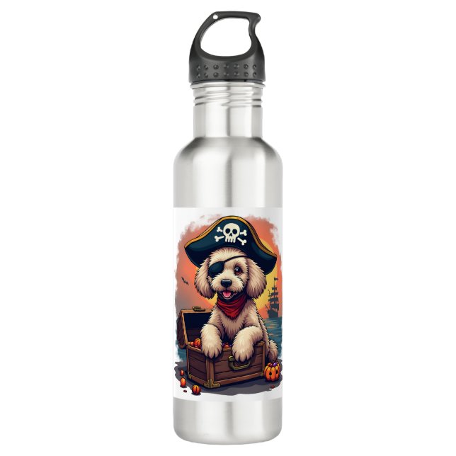 Pirate Poodle Plunder 710 Ml Water Bottle (Front)