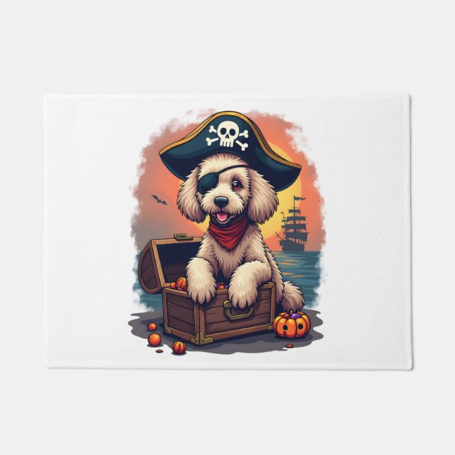 Pirate Poodle Plunder Doormat (Front)