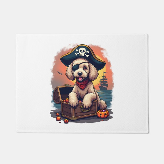 Pirate Poodle Plunder Doormat (Front)