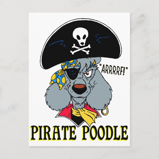 Pirate Poodle Postcard (Front)