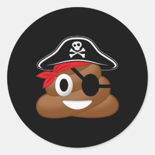 Pirate Poop Funny Halloween Classic Round Sticker