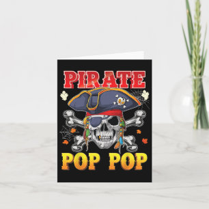 Pirate Pop-pop Skull Crossbones Halloween Costume  Card
