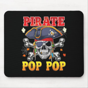 Pirate Pop-pop Skull Crossbones Halloween Costume Mouse Pad
