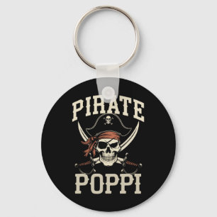 Pirate Poppi Funny Captain Matching Halloween Cost Key Ring